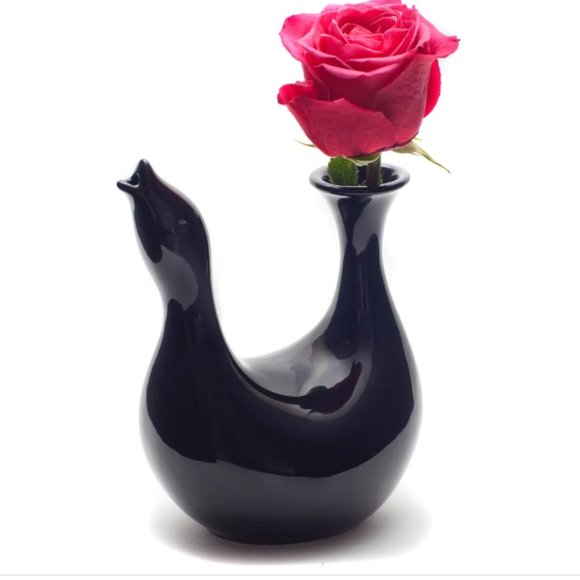 Eva Ziesel Black Bird Vase or Pitcher Authentic w/ Original Box Never Used MCM - Picture 1 of 4